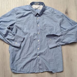 J Lindeberg Shirt Men XXL Blue Long Sleeve Casual Button Up J.Lindeberg